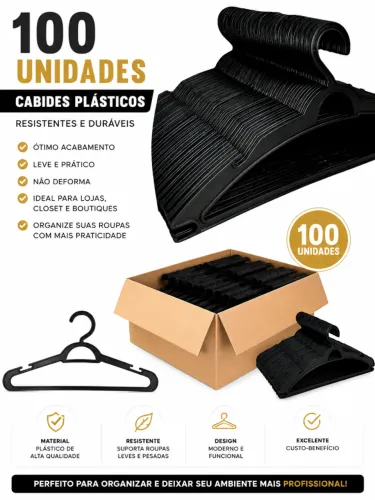 Kit Cabides Plásticos Pretos Reforçados | Alta Qualidade | Aceito Cartão
