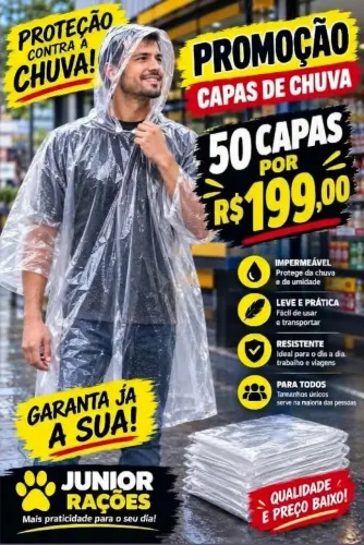 Kit 50 capas de chuva loucura total!