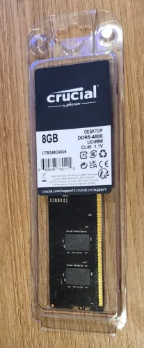 Memória Crucial 8GB DDR5 4800MHz Desktop UDIMM CT8G48C40U5