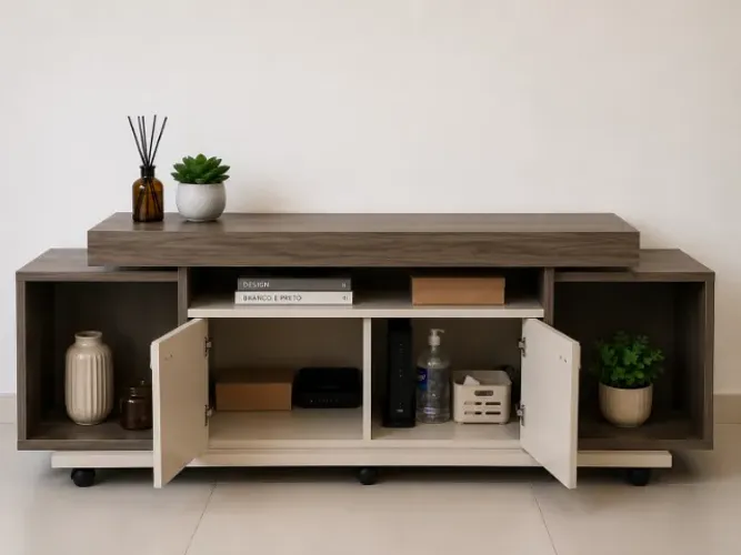 Raki para sala de estar com duas portas