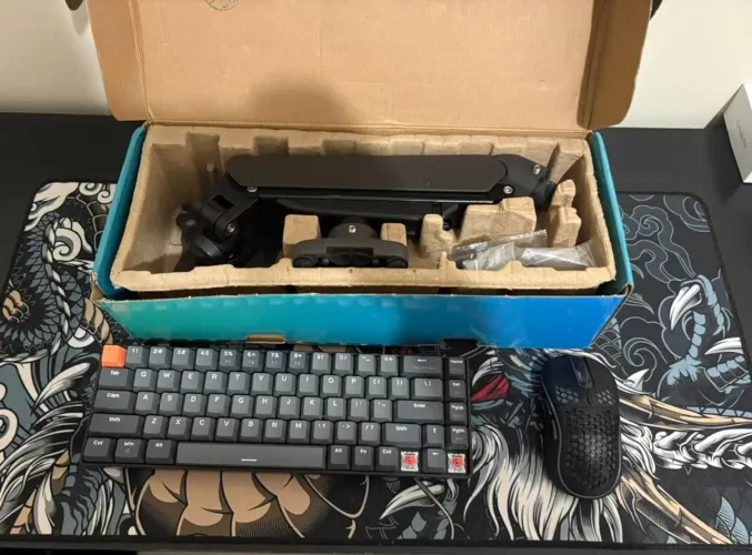 Kit Setup Completo | Teclado Mecânico e Mouse Sem Fio + Braço