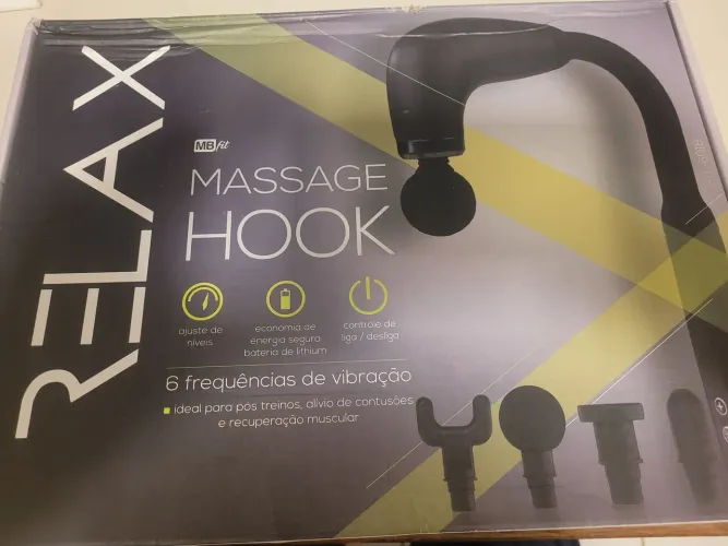 Massageador portátil com 6 vibrações.