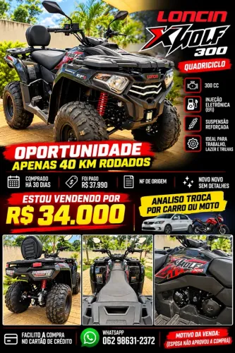 QUADRICICLO 300 C - INJEÇÃO/ 15 dias Uso apenas