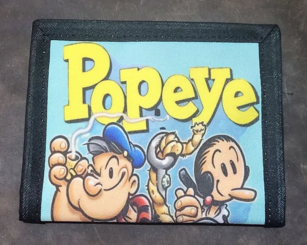 Carteira com velcro games antigos retrô Pooeye estilo anos 80 e 90