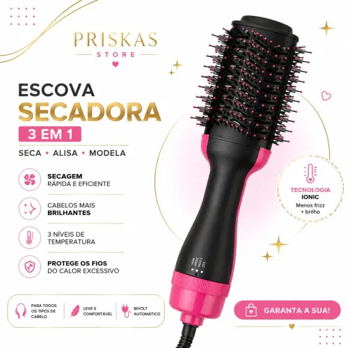 Escova Secadora 3 em 1