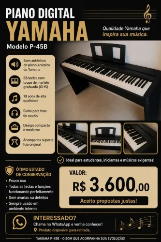 Piano teclado elétrico Yamaha