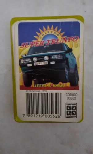 Super Trunfo Jeeps e Vans (anos 90)