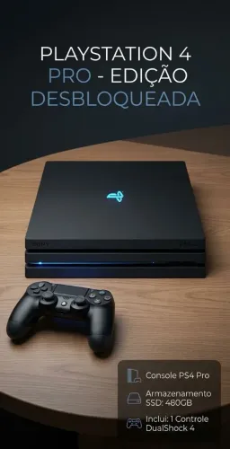 Ps4 Pro Desbloqueado SSD 480gb 1 Controle Original