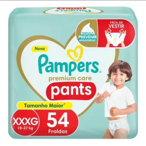 Fralda Pampers Pants Premium Care Roupinha XXXG 54 unidades