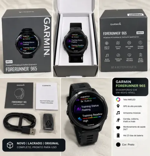 Relógio Garmin Forerunner 965 Novo