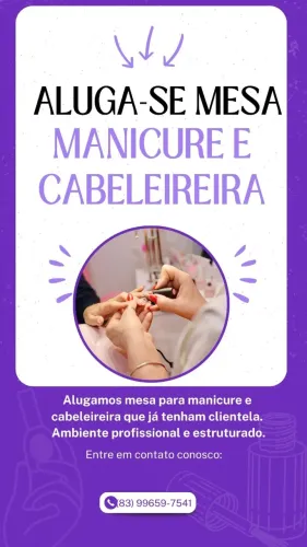 ALUGA-SE MESA PARA MANICURE E CABELEIREIRA