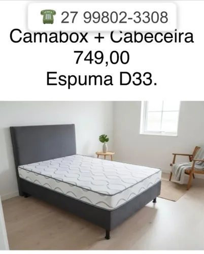 -COLCHOBOX CASAL + CABECEIRA - FRETE GRATIS