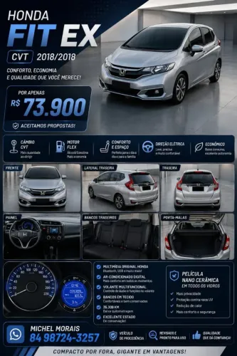 Honda Fit Ex/s/ex 1.5 Flex/flexone 16V 5P Aut. 2018