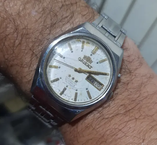 Relógio antigo ORIENT automático 3 estrelas RELIQUIA funcionando
