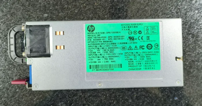 Fonte HP 1200w com adaptador PCIe 6 pinos