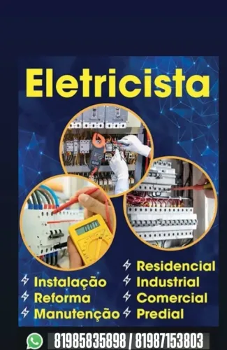 Eletricista <br>Instalaçao<br>Reparo<br>Manutenção<br>Contatos: *98 e *