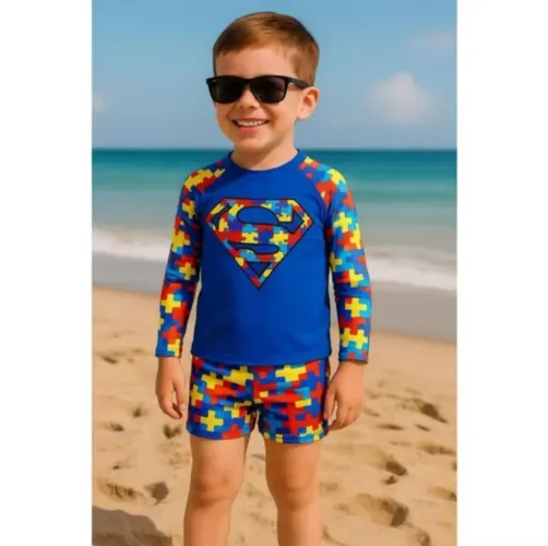 Roupa praia com proteção UV autismo tamanho 14