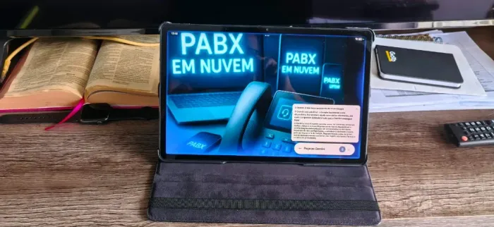 Tablet LENOVO P12 completo com película, capa em couro, teclado, mouse