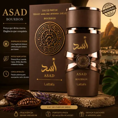Perfume Árabe Asad Bourbon Eau de Parfun Masculino 30ml - Lattafa