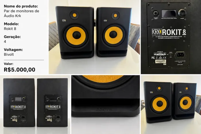 Monitores de áudio Krk Rokit 8