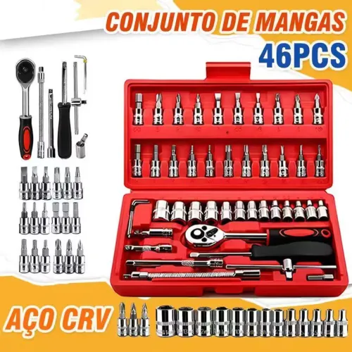 Jogo de ferramentas catraca com 46 peças 