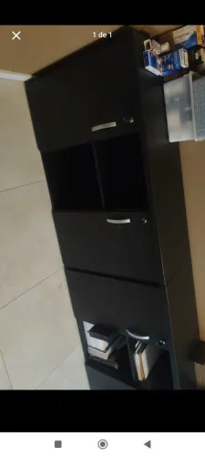 Armario de escritório preto 120cm