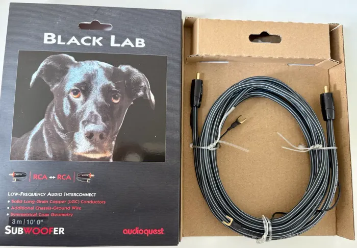 Cabo analógico Audioquest RCA Subwoofer Black Lab, 3mts, impecável 