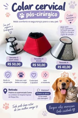 Colar cervical pet /colar elizabetano