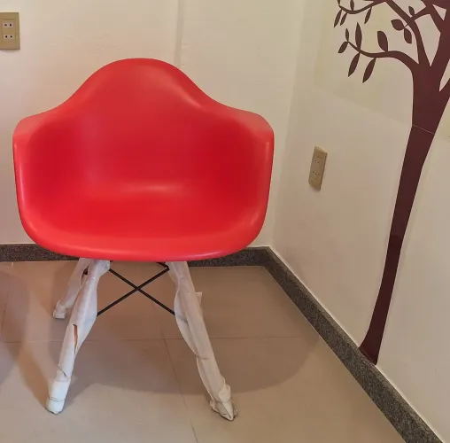 Cadeira poltrona chales Hermes vermelha