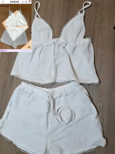 Conjunto Branco Shein Feminino - Usado 1 Vez