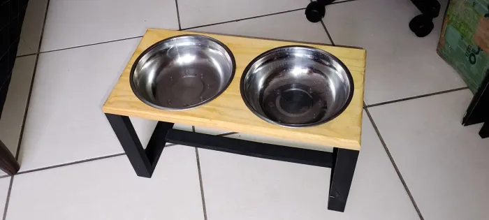 Comedouro Elevado Duplo Para Pet