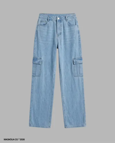 calça wide cargo