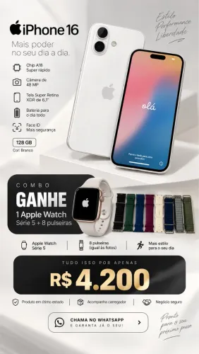 ? OPORTUNIDADE! iPhone 16 + Apple Watch de presente!