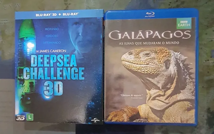 Deepsea challenge 3D box duplo + Galápagos documentário em blurays originais