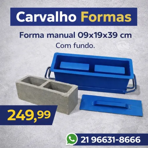 Formas manuais para blocos de concreto