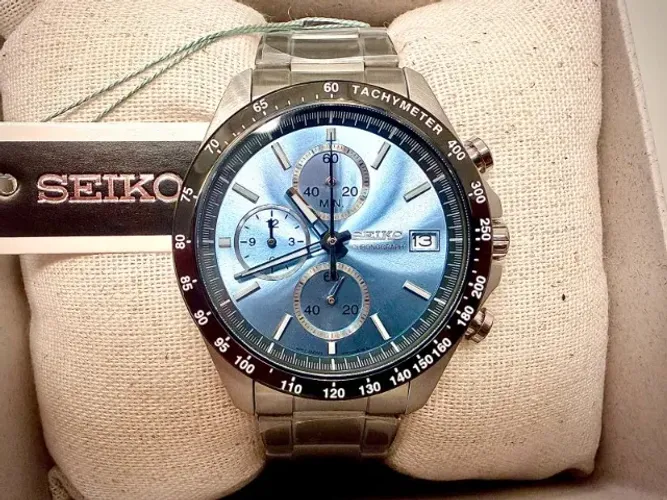 Relógio Seiko SBTR029 Cronógrafo JDM Ice Blue - Novo Full Set - Lacrado