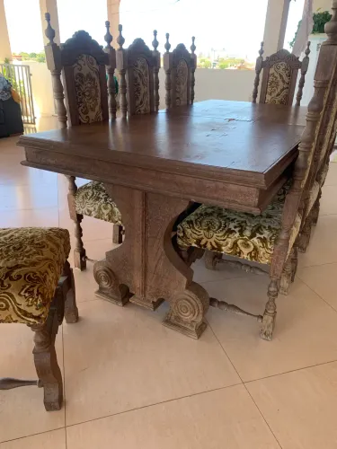Mesa Rústica Antiguidade (madeira maciça)