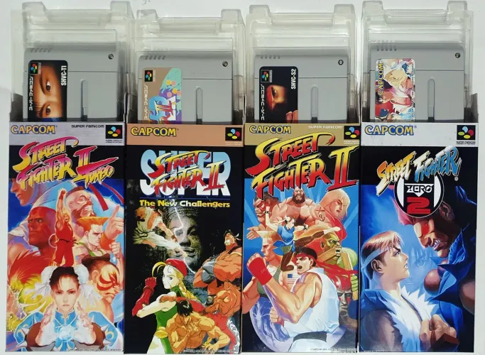 COLEÇÃO STREET FIGHTER ALPHA ORIGINAL NA CAIXA COMPLETA SNES SUPER FAMICOM SUPER NINTENDO