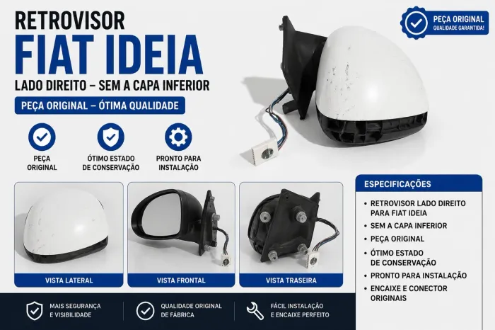Retrovisor Elétrico Original Fiat Idea - Usado