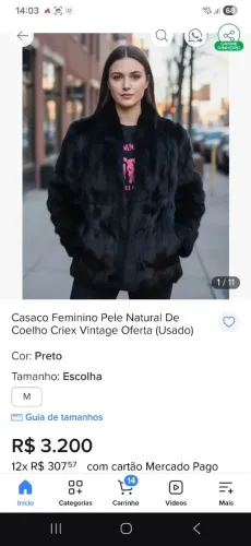 Casaco de pele criex g