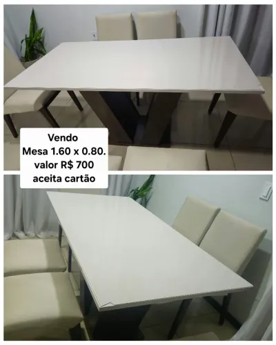 Mesa com tampo de vidro (somente a mesa)