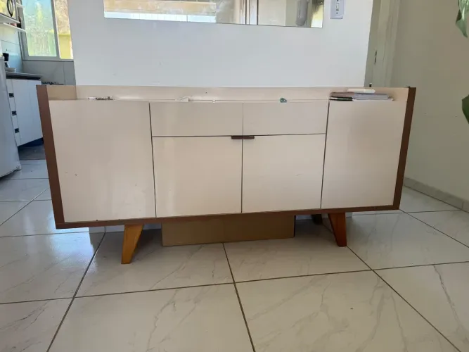 Balcão Aparador Buffet 4 Portas Off White