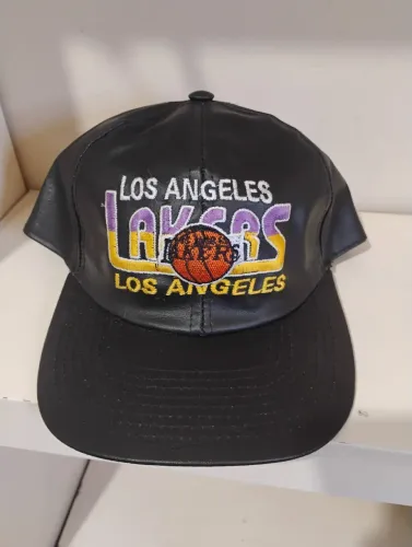 Boné vintage Los Angeles Lakers couro 