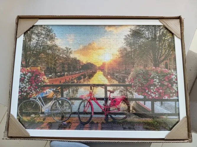 Quadro decorativo de quebra cabeça  paisagem Amsterdam.500 peças 