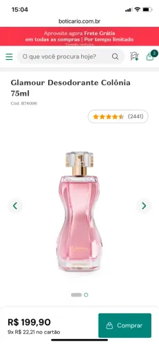 PERFUME BOTICARIO GLAMOUR 