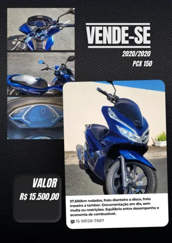 Honda PCX 150 CBS - 2020 (Azul Metálico)