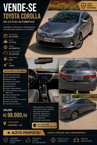 Toyota Corolla XEI 2.0 Flex 16V Aut. 2018