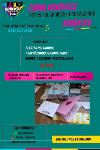 Combo Romântico - fotos + cartãozinho