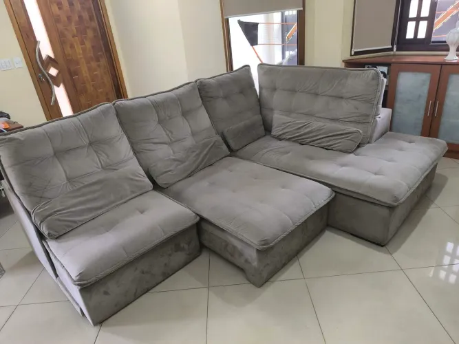 Sofá retrátil luxo Moderno - vira cama casal