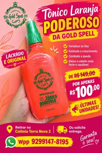 Tônico milagroso da gold spell original e lacrado